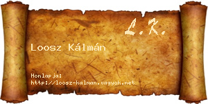 Loosz Kálmán névjegykártya